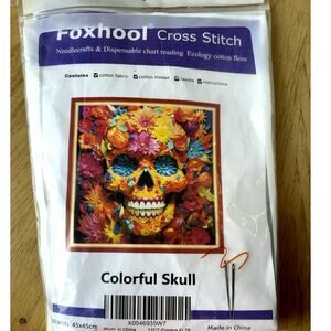 SKULL Cross Stitch Kit Foxhool SKULL New-Open Package Sewing Crafts Embroidery
